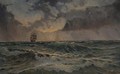 A two-masted barque in choppy waters - Wladyslaw Stachowski