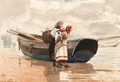 Two Girls and a Boat, Tynemouth, England - Winslow Homer
