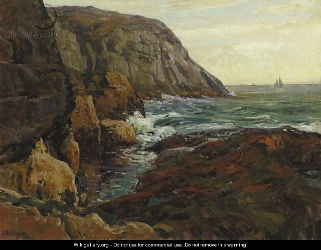 Waves Crashing on the Rocks - Wilson Henry Irvine
