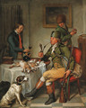 A sportsman after the chase, smoking in an interior - Wybrand Hendriks