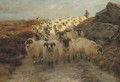 A shepherd with his flock - Wright Barker