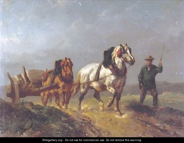 Leading the horses over a track - Wouterus Verschuur