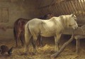 Horses in a stable 3 - Wouterus Verschuur