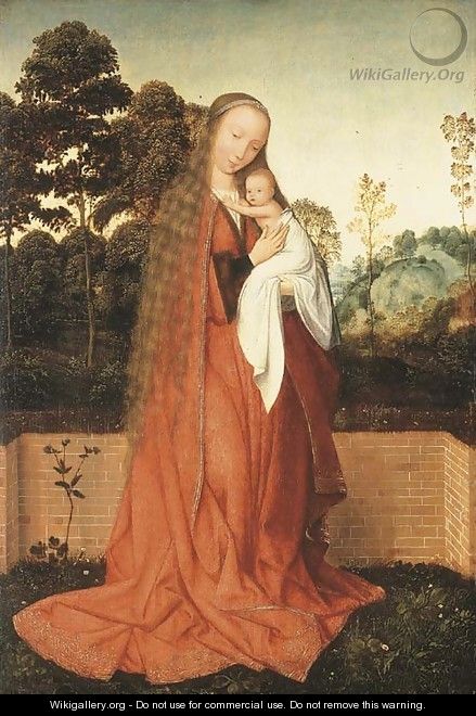 The Virgin and Child in a landscape - (after) Quinten Metsys