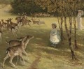 Feeding the deer in the park - William Samuel Jay