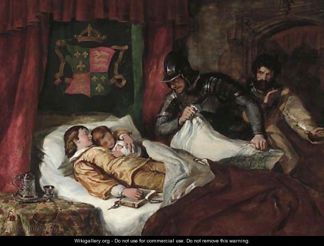 The death of Edward V and his brother Richard, Duke of York, in the Tower, 1483 - William Simpson