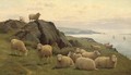 Sheep on a sunlit coast - William Sidney Cooper