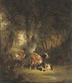 Wooded landscape with a drover and cattle in the foreground - William Joseph Shayer