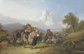 Travellers in an extensive landscape, traditionally identified as Perlieu Common near Southampton - William Joseph Shayer