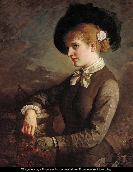 Portrait of a lady by a sundial - William Thomas Roden