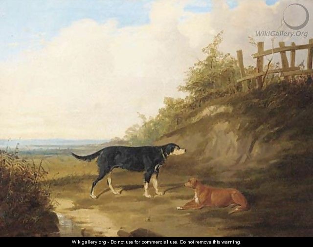Dogs in an extensive landscape - William Tasker