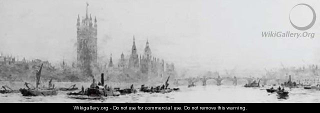 The Thames at Westminster - William Lionel Wyllie