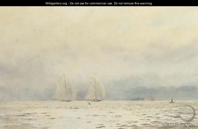 Big-class yachts racing in Plymouth Sound - William Lionel Wyllie