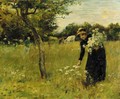 The artist's wife picking flowers - Mark Fisher