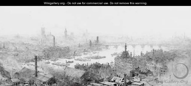 Westminster from the City (illustrated) - William Lionel Wyllie