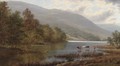 Cattle watering in a river landscape - William Mellor