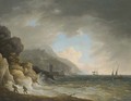View Of A Bay Near Terracina With Figures And Shipping In Choppy Seas - William Marlow