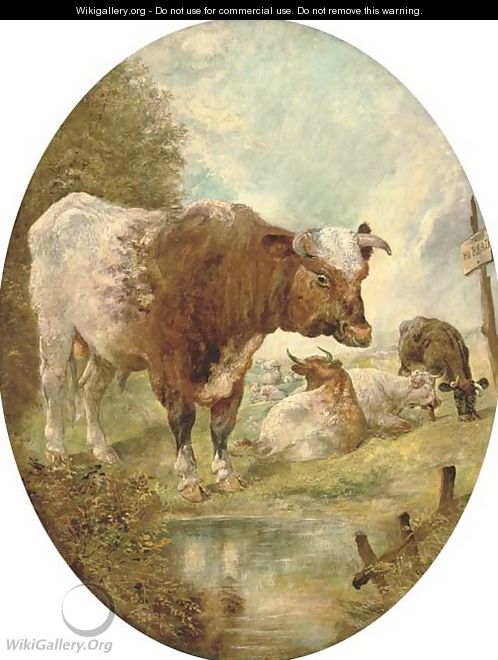A bull in a landscape - William Huggins
