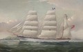 The barque Sumatra of Llanelly approaching the South Stack Lighthouse - William H. Yorke