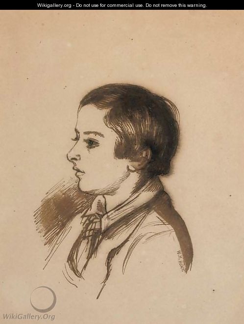 Portrait of Arthur Henry Giles, aged twelve, bust-length - William Holman Hunt