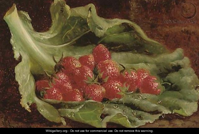 Strawberries on a leaf - William Hughes