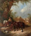 Horses watering at the trough - William Joseph Shayer