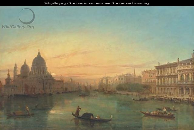 Gondolas on the Grand Canal at sunset - William Haines