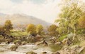 Boys fishing on the Lledr - William Henry Mander