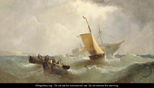Salvaging the wreck - William Calcott Knell