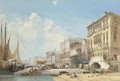 The Riva degli Schiavoni, looking towards the Danieli Hotel, the Doge's Palace and the Libraria, Venice - William Callow