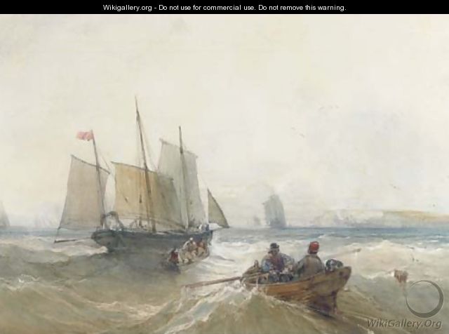 Fishing vessels in the Channel off Dover - William Callow