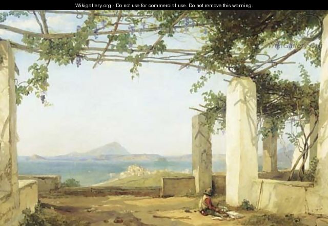 Under the vines view on the Bay of Naples with the Castle of Ischia - William Clarkson Stanfield