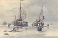 Dutch pincks on the beach at Scheveningen - William Edwards Croxford