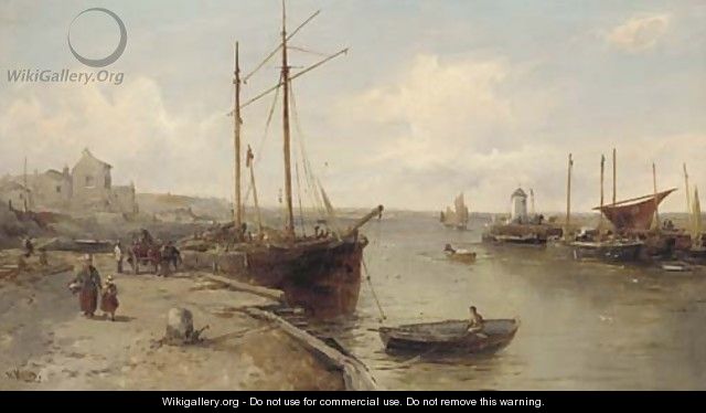 Unloading at the quayside, Castletown - William Edward Webb