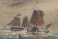 Fishing boats in close quarters in the Channel - William Edward Atkins