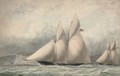 Cambria and Sappho in close quarters off the Isle of Wight - William Edward Atkins