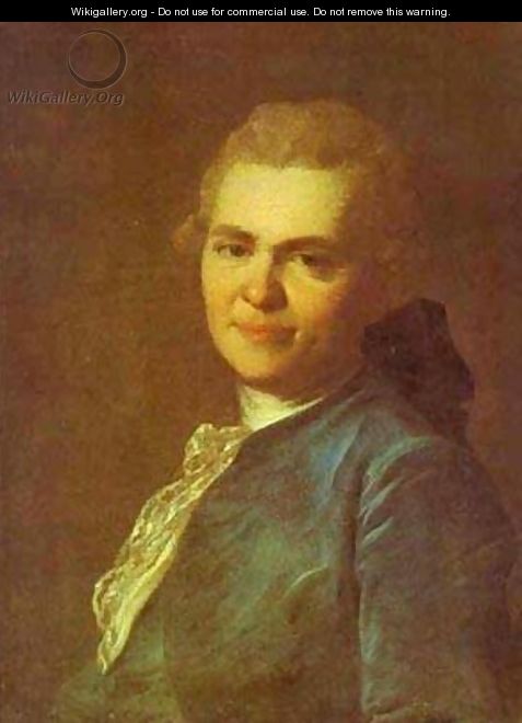 Portrait Of Unknown Man In A Blue Caftan 1770s - Fedor Rokotov