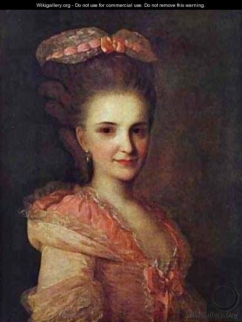 Portrait Of An Unknown Lady In A Pink Dress 1770s - Fedor Rokotov