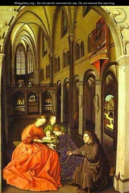 Madonna And Saints In A Church 1440-1445 - Konrad Witz