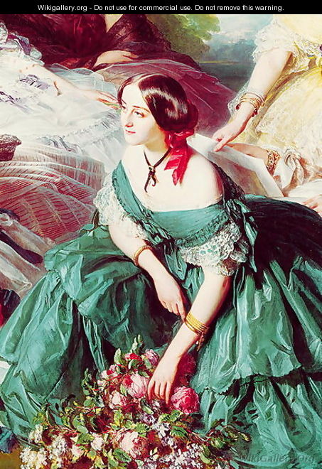 Empress Eugenie and her Ladies in Waiting detail of the Marquise of Montebello 1855 - Franz Xavier Winterhalter