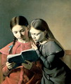 The Artist's Sisters Signe and Henriette Reading a Book 1826 - Constantin Hansen