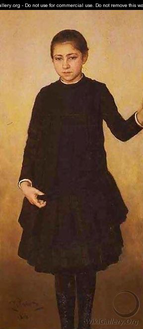 Portrait Of Vera Repina The Artists Daughter 1886 - Ilya Efimovich Efimovich Repin