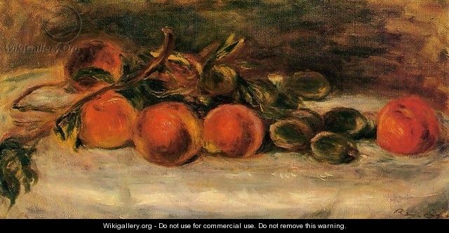 Still Life with Peaches and Chestnuts - Pierre Auguste Renoir