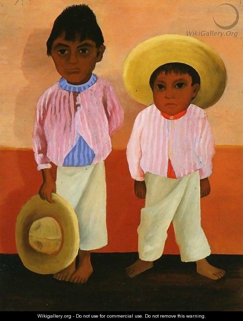 My Godfathers Sons Portrait of Modesto and Jesus Sanchez (Los hijos de mi compadre Retratos de Modesto y Jesus Sanchez) 1930 - Diego Rivera