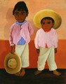 My Godfathers Sons Portrait of Modesto and Jesus Sanchez (Los hijos de mi compadre Retratos de Modesto y Jesus Sanchez) 1930 - Diego Rivera