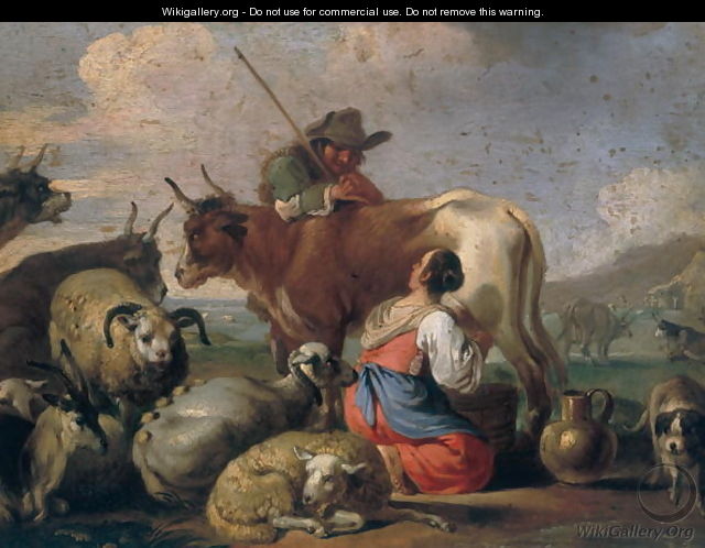 Milking Shepherds - Carl Christian Frederik Jacob Thomsen