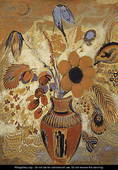 Etruscan Vase with Flowers - Odilon Redon