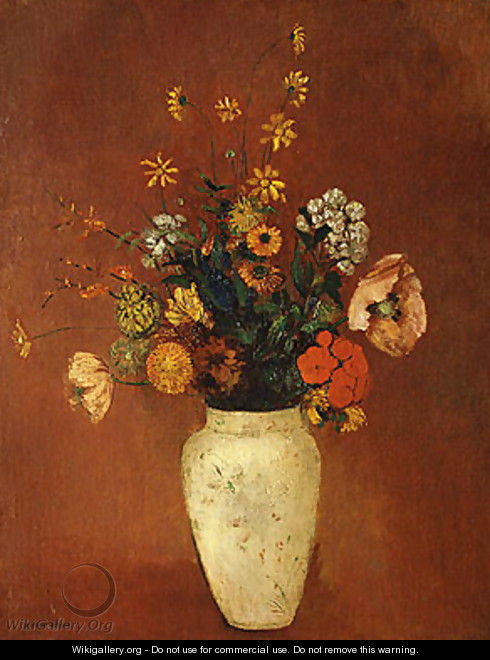 Bouquet in a Chinese Vase - Odilon Redon