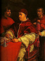 Portrait of Leo X with Cardinals Giulio de Medici and Luigi de Rossi - Raphael