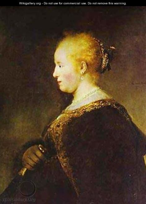 Portrait Of A Young Woman With The Fan 1632 - Harmenszoon van Rijn Rembrandt